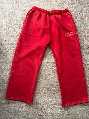 Men's Red Fleece Jogger Pants